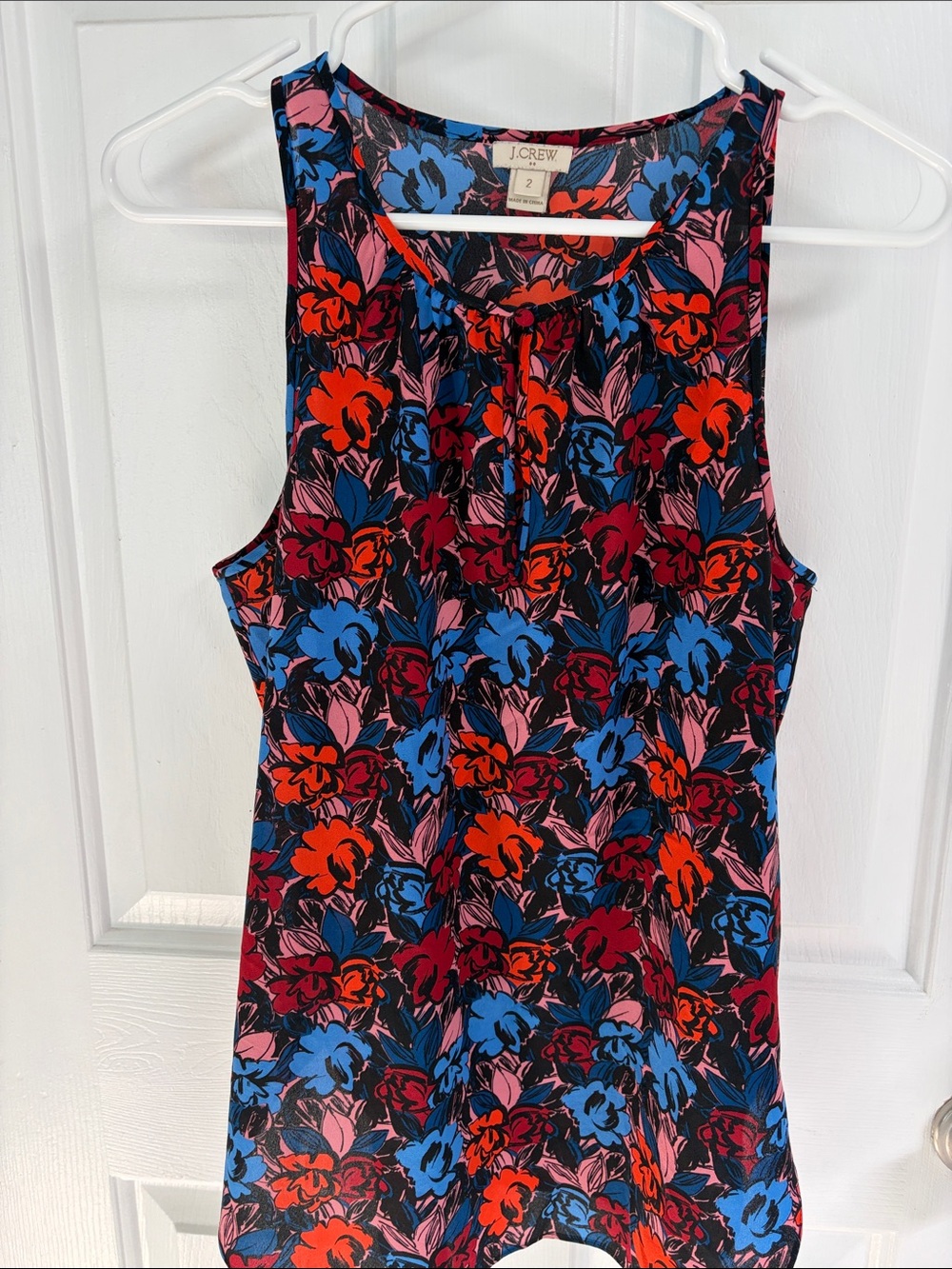 J. Crew Floral Sleeveless Tank - Red, Blue & Pink